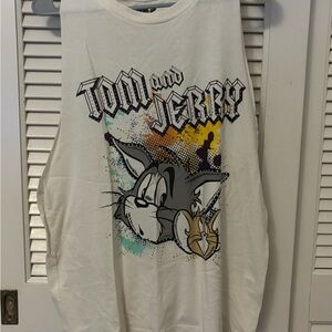 Girls' White Graphic Tank Top